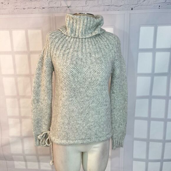Madewell Turtleneck Knit-rib Long Sleeve Drawstring Hem Mohair Sweater Size XS - Picture 4 of 14
